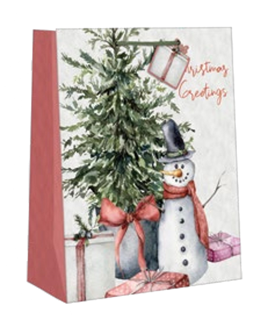Traditional Giftbag - Snowman Greetings - Large