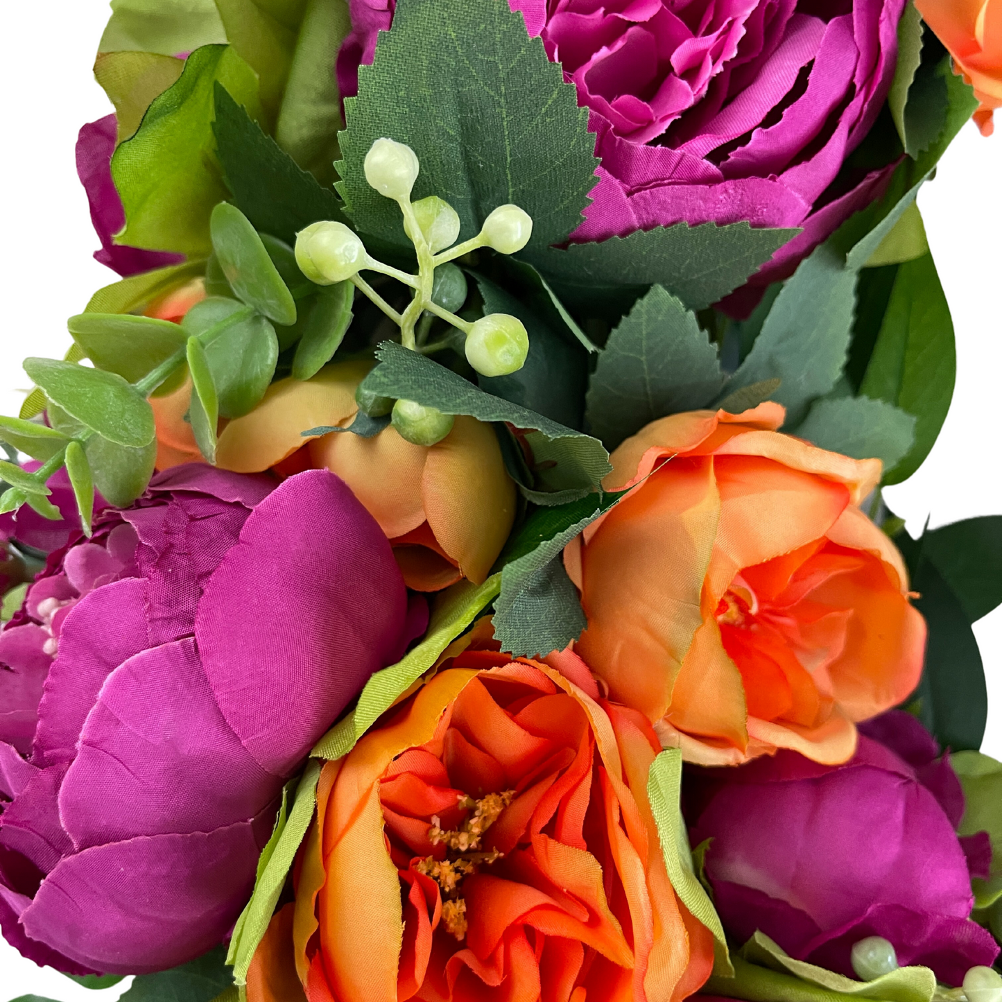 Bright Pink & Orange Peony Wreath