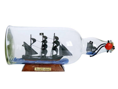 Black Bart's Royal Fortune Model Ship in a Glass Bottle 11""