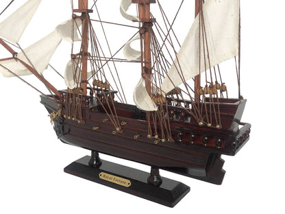 Wooden Black Bart's Royal Fortune White Sails Pirate Ship Model 20""