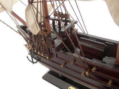 Wooden John Gow's Revenge White Sails Pirate Ship Model 20""