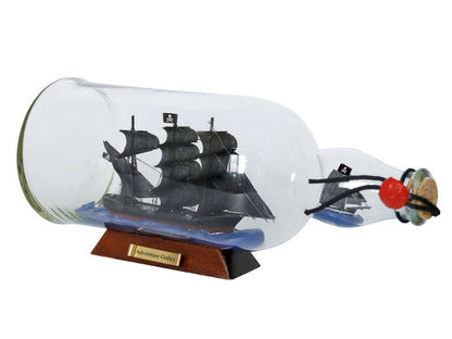 Captain Kidd's Adventure Galley Model Ship in a Glass Bottle 11""