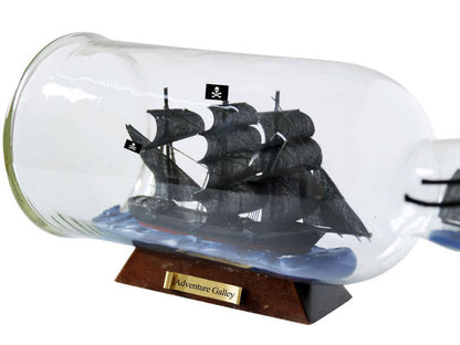 Captain Kidd's Adventure Galley Model Ship in a Glass Bottle 11""