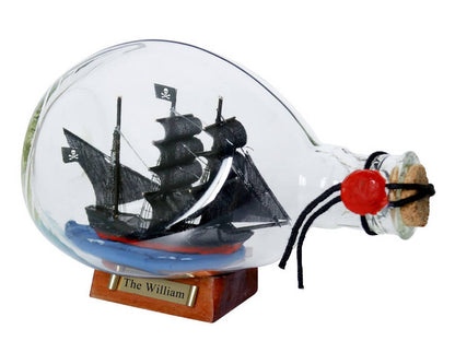 Calico Jack's The William Pirate Ship in a Bottle 7""