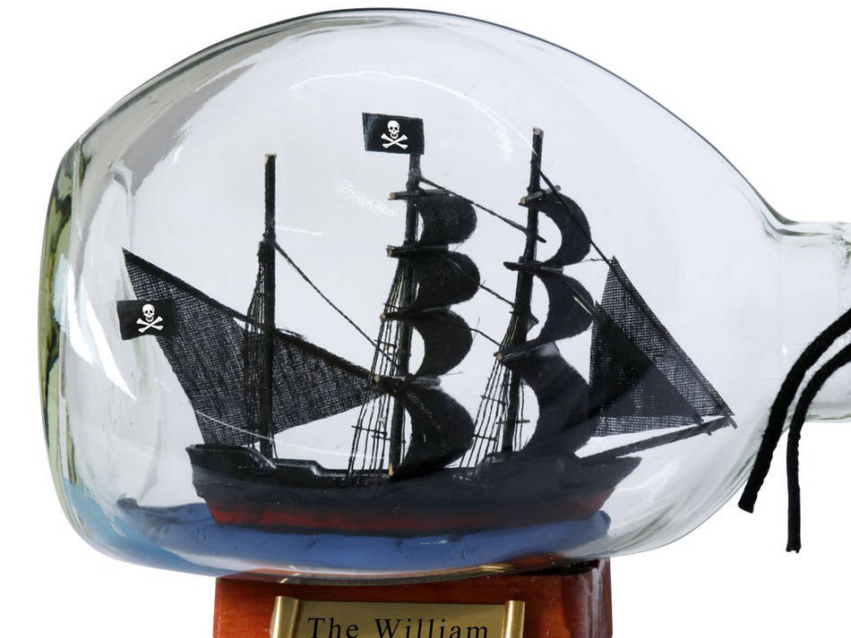 Calico Jack's The William Pirate Ship in a Bottle 7""