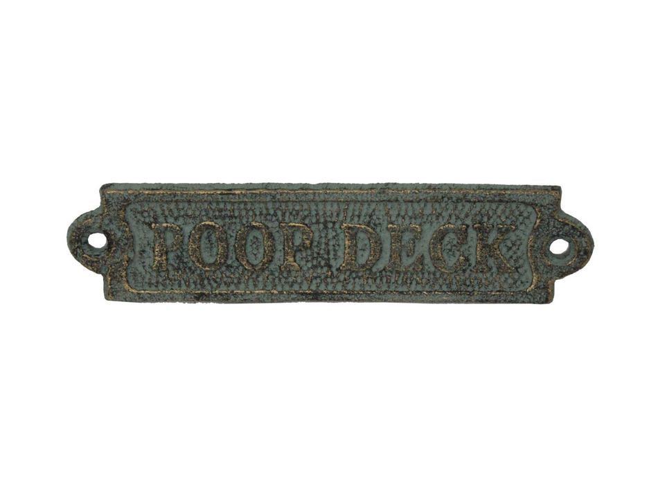 Antique Seaworn Bronze Cast Iron Poop Deck Sign 6""