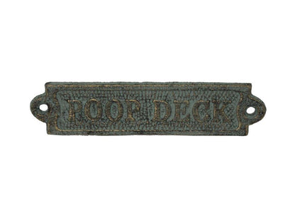 Antique Seaworn Bronze Cast Iron Poop Deck Sign 6""