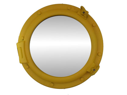 Yellow Decorative Ship Porthole Mirror 20""