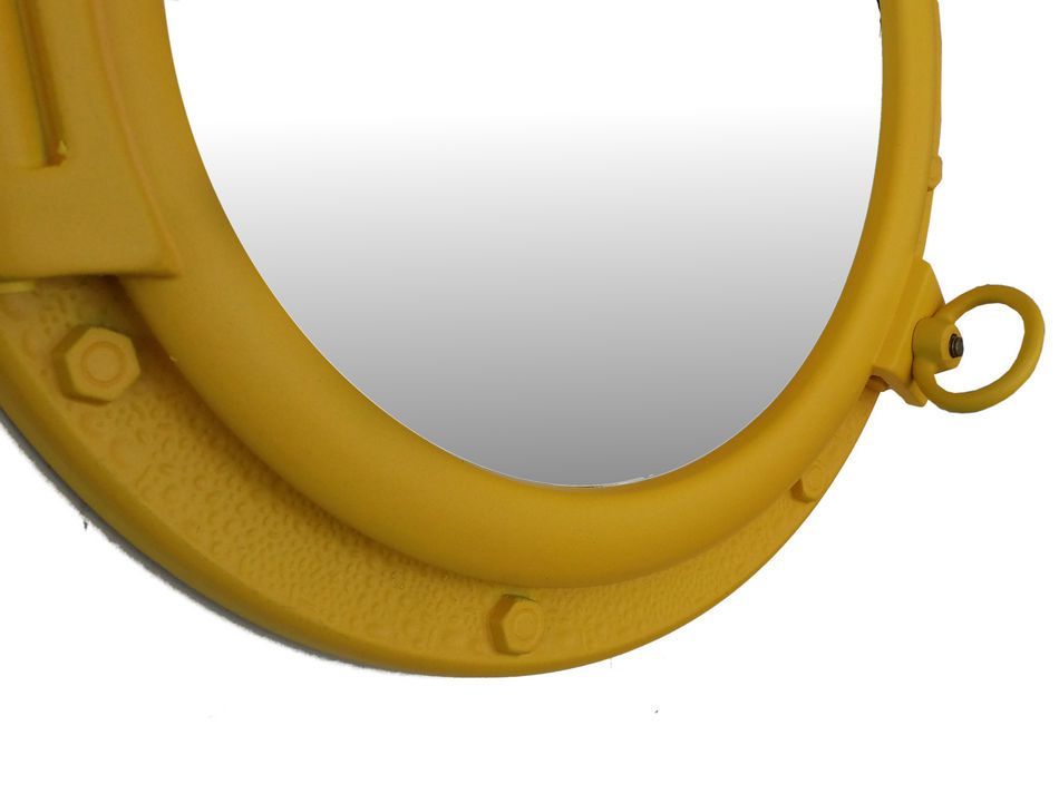 Yellow Decorative Ship Porthole Mirror 20""