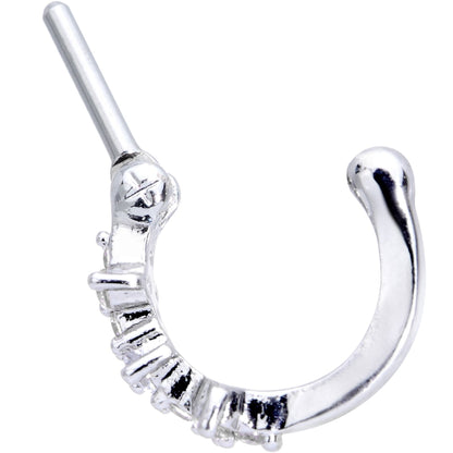16G 5/16 Clear Gem Sparkle Hinged Cartilage Clicker