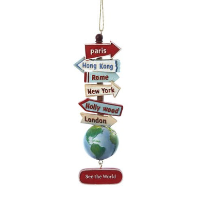 World With Signs Ornament