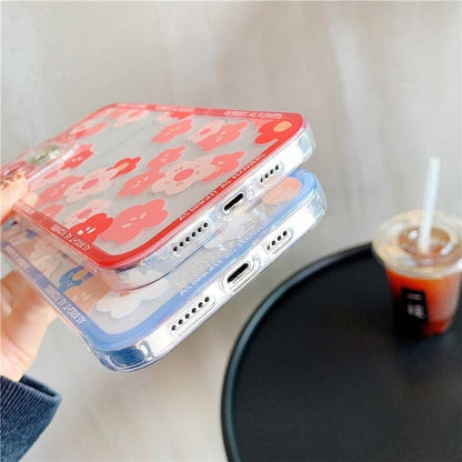Transparent Fashion Flowers iPhone Case