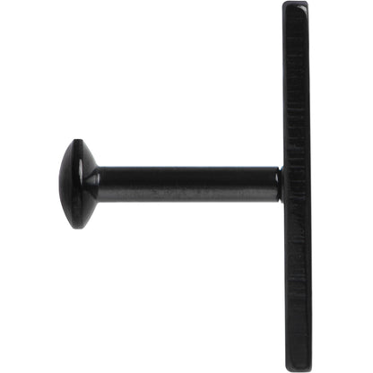 1/4 12mm Black IP Rectangle Internal Thread Daith Cartilage Tragus