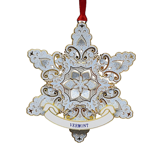 Sparkling Snowflake Collectible Brass Ornament