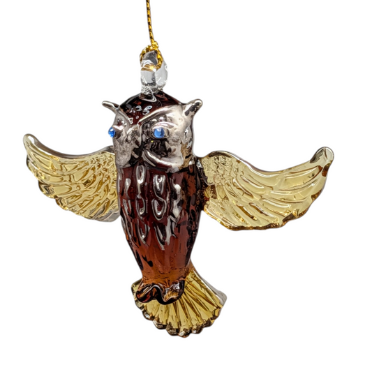 Egyptian Blown Glass Ornament - Owl