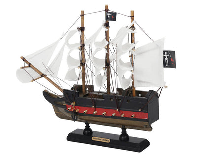 Wooden Blackbeards Queen Annes Revenge White Sails Limited Model Pirate Ship 12""