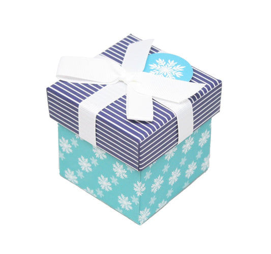 Gift Box Cube for Gift Cards - 3" x 3" - Snowflake