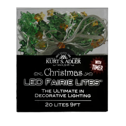 20-Light Battery-Operated LED String Lights - Trees