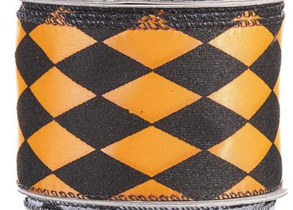 Halloween Wire Ribbon 2.5 inches x 25 feet - Black Sparkle