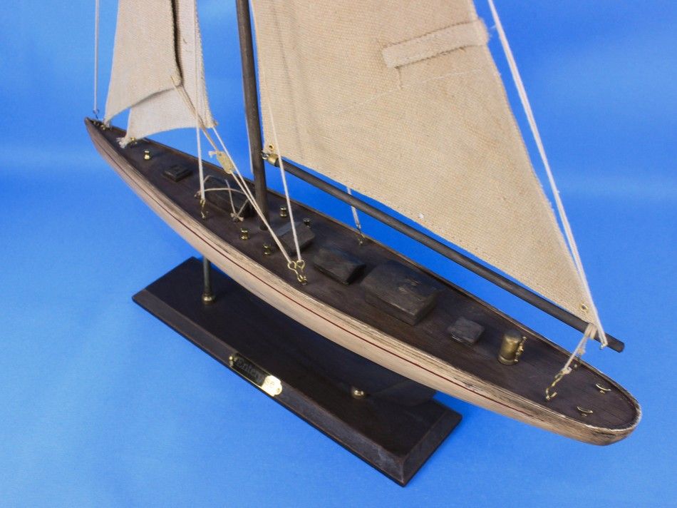 Wooden Rustic Enterprise Limited Model Sailboat Decoration 27""