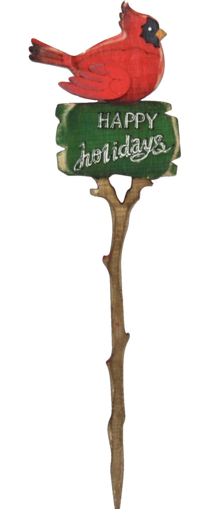 Wooden Cardinal Holiday Picks -