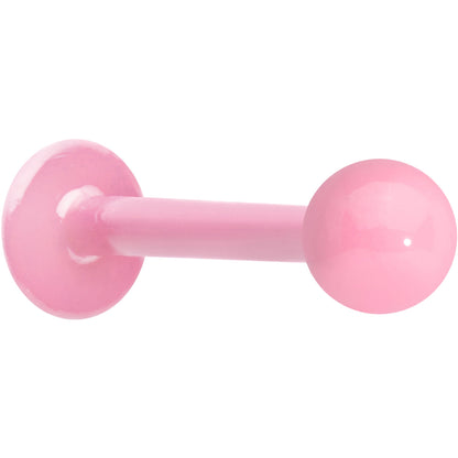 16G 5/16 Light Pink Acrylic Over Steel Labret Monroe Tragus