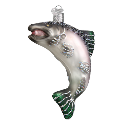 King Salmon Glass Ornament