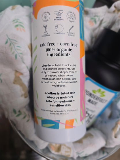 Baby Powder Organic | Natural Baby Products | Talc-Free | Baby Shower Gift | Organic Baby Care | Body Rash Relief | Gift for new mom expect