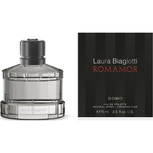 Romamor Uomo by Laura Biagiotti EDT Spray for Men 2.5 oz