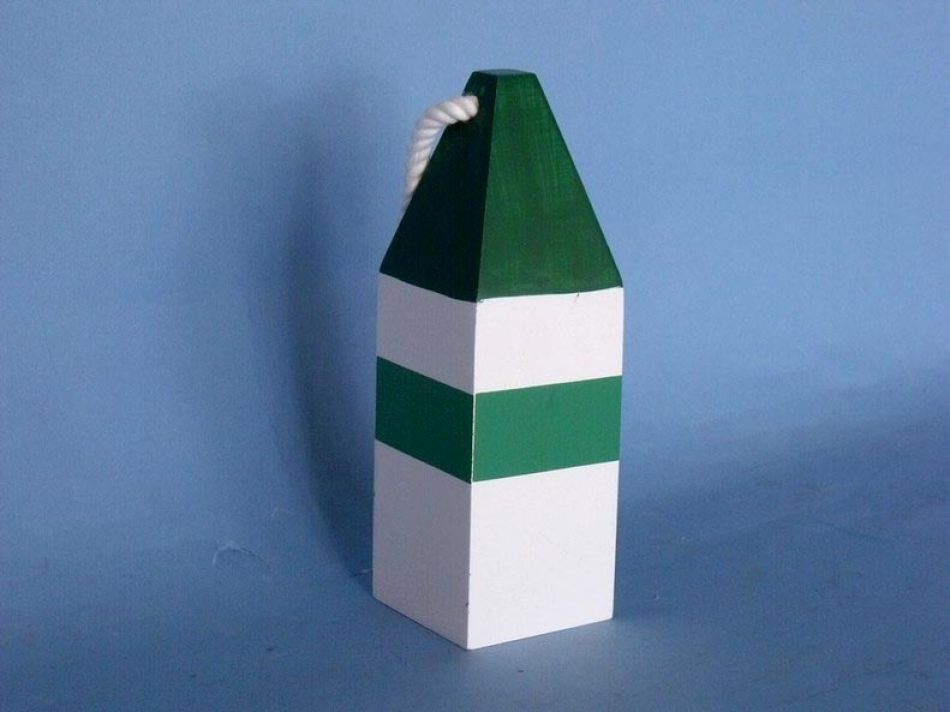 Wooden Dark Green Maryland Decorative Crab Trap Buoy 8""