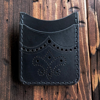 THE BROGUED ROVER II: Minimalist Credit Card Wallet with Money Clip