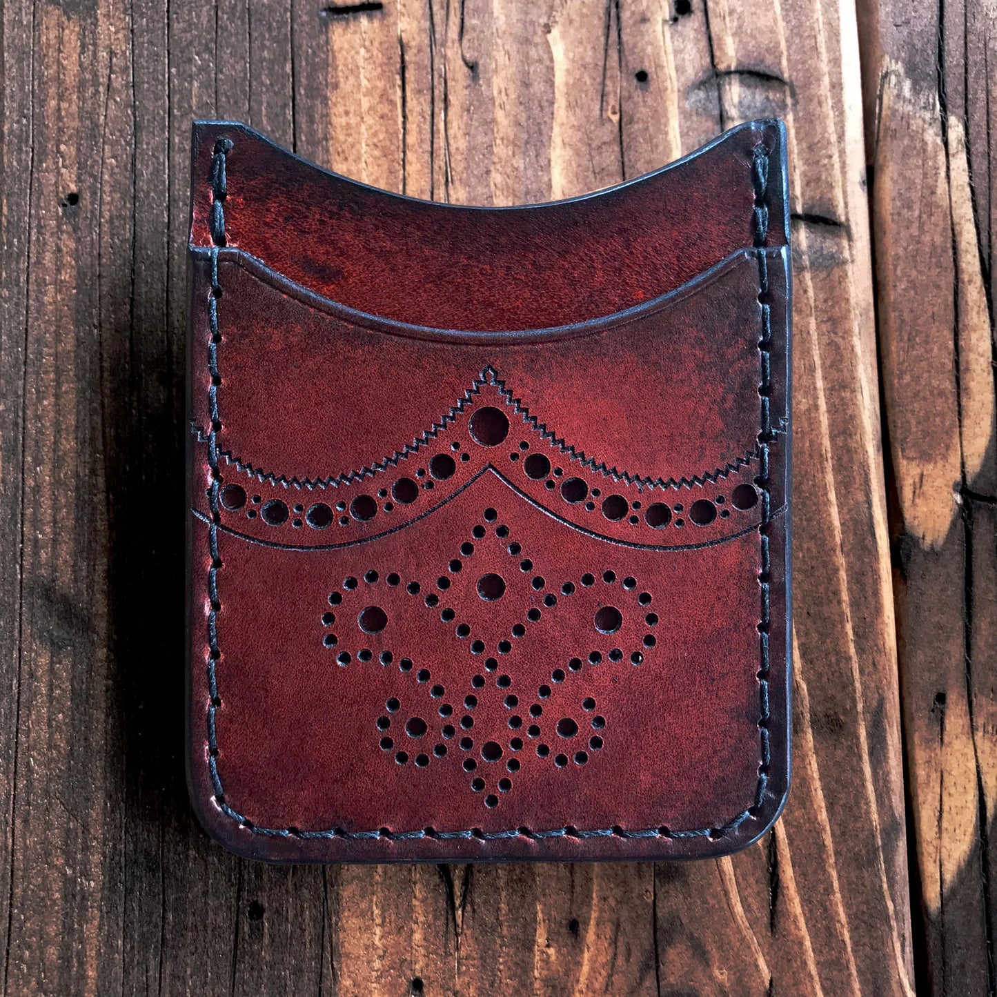 THE BROGUED ROVER II: Minimalist Credit Card Wallet with Money Clip
