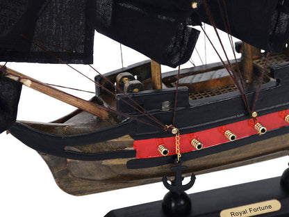 Wooden Black Bart's Royal Fortune Black Sails Limited Model Pirate Ship 12""