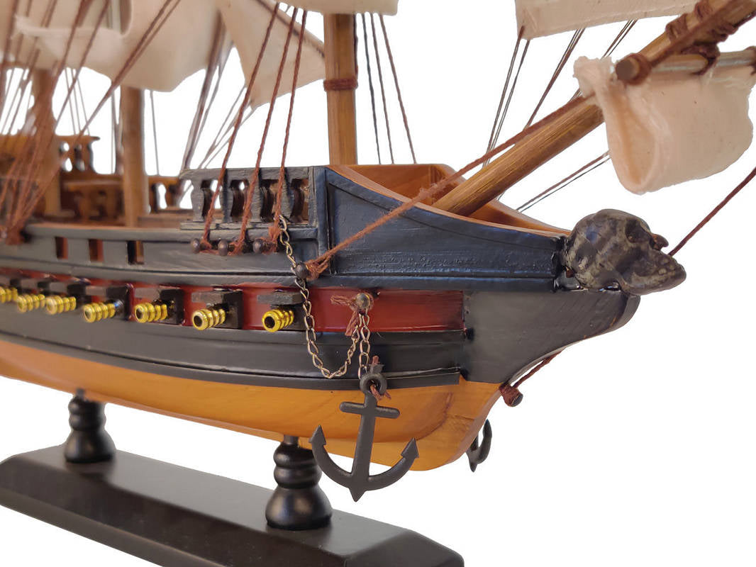 Wooden Black Bart's Royal Fortune White Sails Limited Model Pirate Ship 15""