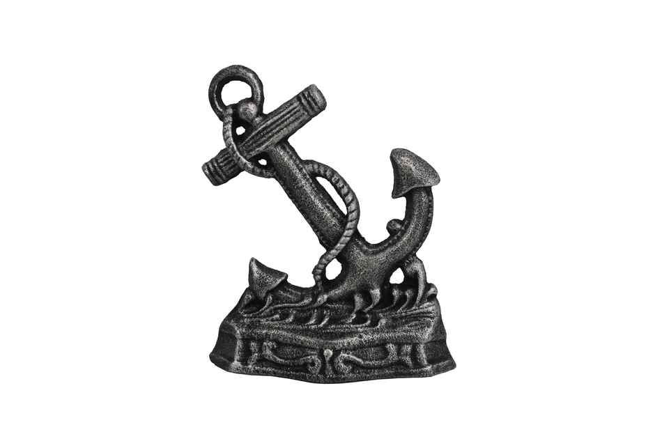 Antique Silver Cast Iron Anchor Door Stopper 8""