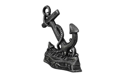 Antique Silver Cast Iron Anchor Door Stopper 8""