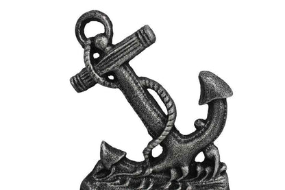 Antique Silver Cast Iron Anchor Door Stopper 8""