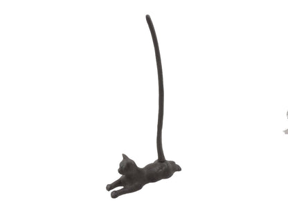 Cast Iron Sitting Cat Kitchen Paper Towel Holder 19""