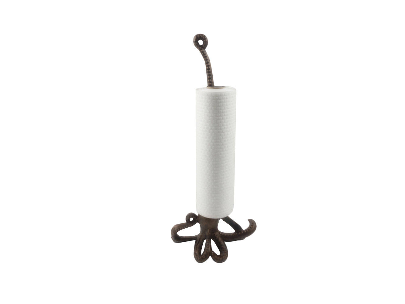 Rustic Copper Cast Iron Octopus Kitchen Paper Towel Holder 19""