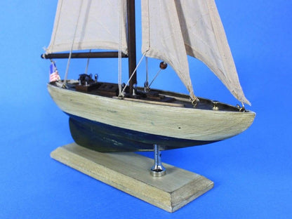 Wooden Rustic Enterprise Model Sailboat Decoration 16""