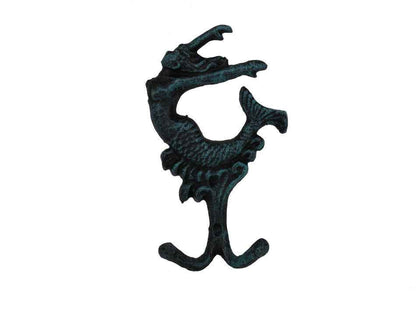 Seaworn Blue Cast Iron Mermaid Key Hook 6"