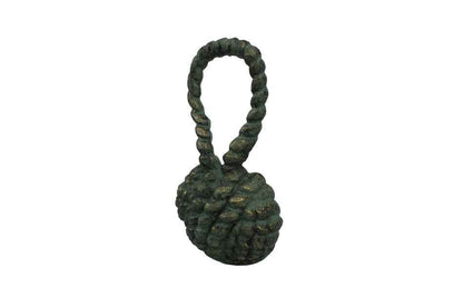 Antique Seaworn Bronze Cast Iron Sailors Knot Door Stopper 10""