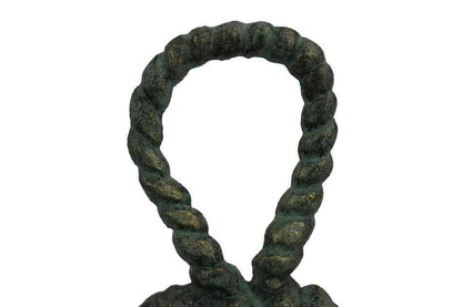 Antique Seaworn Bronze Cast Iron Sailors Knot Door Stopper 10""