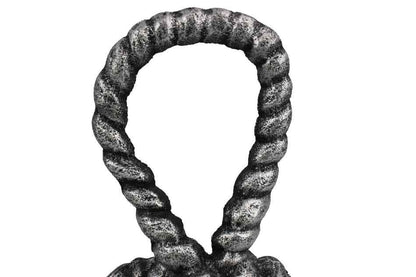 Antique Silver Cast Iron Sailors Knot Door Stopper 10""