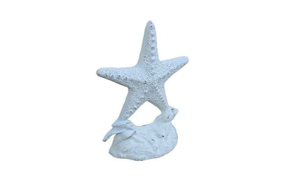 Whitewashed Cast Iron Starfish Door Stopper 11""