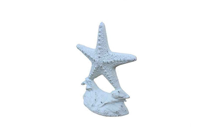 Whitewashed Cast Iron Starfish Door Stopper 11""