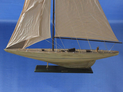 Wooden Rustic Intrepid Model Sailboat Decoration 60""