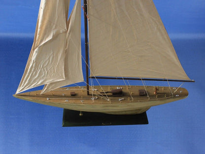 Wooden Rustic Intrepid Model Sailboat Decoration 60""