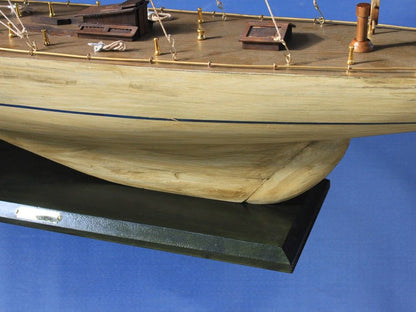 Wooden Rustic Intrepid Model Sailboat Decoration 60""