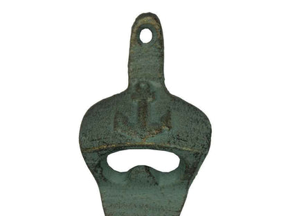 Antique Seaworn Bronze Cast Iron Wall Mounted Anchor Bottle Opener 3""